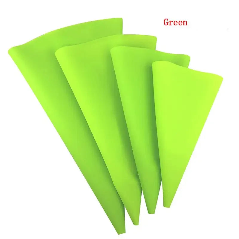 sacs pâte modeler silicone bleu clair vert fluo rose clair blanc coniques