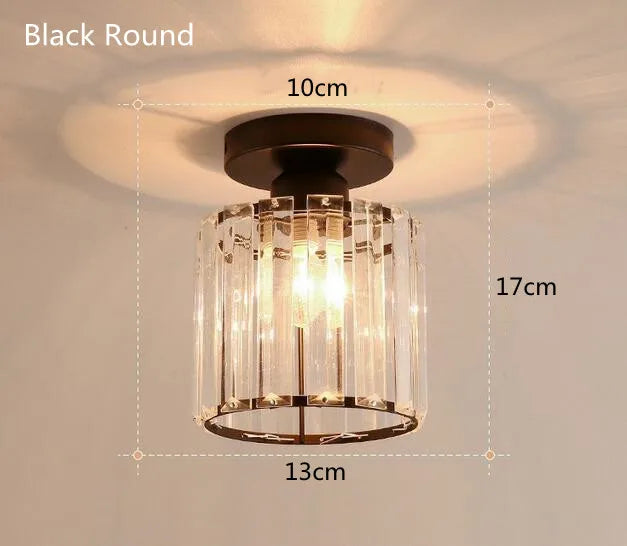 lampe moderne cristal noir doré transparent rayures horizontales