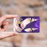 cartes bancaires étanches résistantes adhésives illustration anime personnages fond floral multicolore jaune brun vert