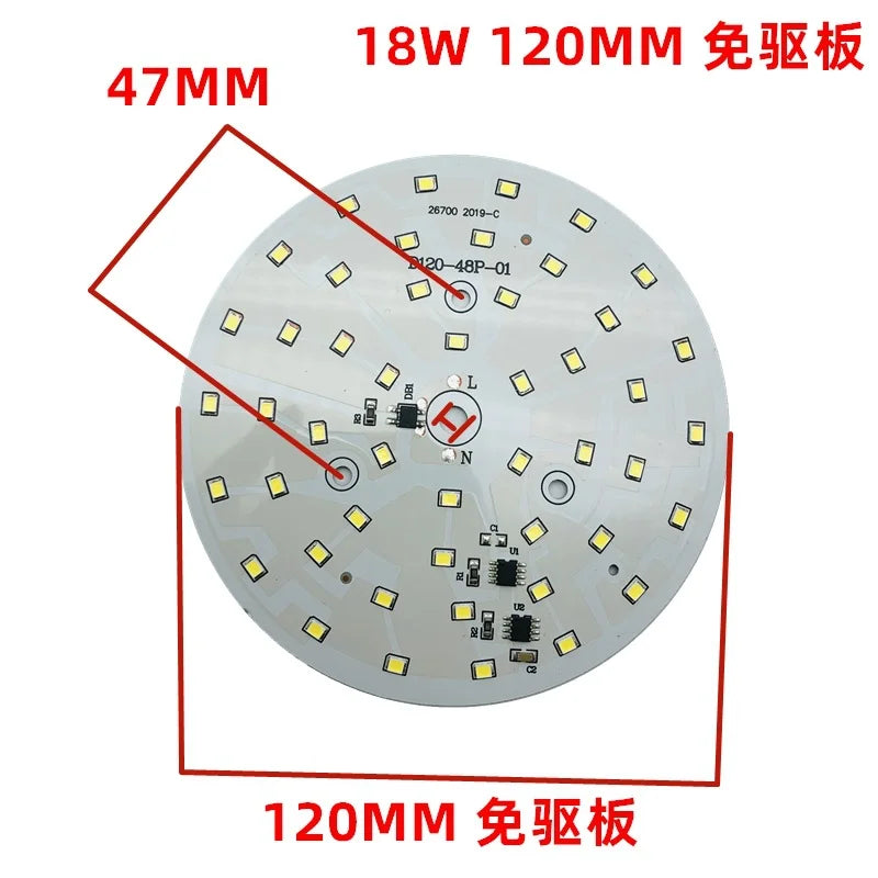 plaque led rectangulaire blanc mat diodes smd 48 18w 6000k moderne 120mm