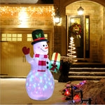 Bonhomme de neige gonflable coloré pour jardin