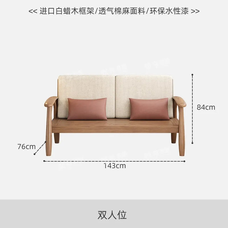 canapé places scandinave beige clair fauteuil pied poule moderne tapis géométrique terracotta blanc