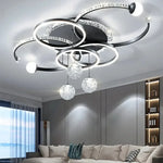 suspension lumineuse moderne chandelier led blanc noir or abstraite chambre salon