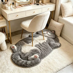 tapis gris blanc chaton 3d doux moelleux salon chambre décoratif polyester polarisée