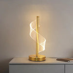 lampe table or spirale transparent moderne interrupteur tactile 34cm base plate