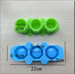 moules silicone gâteaux couleurs bleu vert rose blanc formes géométriques modernes opaques cœur étoile