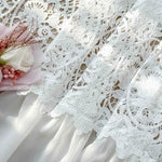rideau blanc dentelle fleurs transparent vintage romantique maison polyester