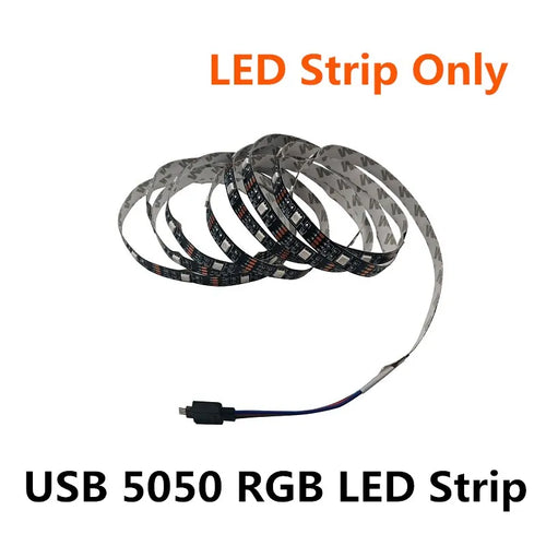ruban led rgb flexible usb telecommande éclairage d'ambiance salon moderne adhésif noir
