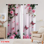 rideau rose clair papillons moderne résistant l'eau 100% polyester 60x150cm
