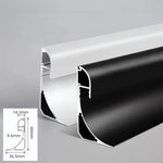 profilé aluminium led cornière éclairage linéaire cuisine salon plinthe moderne blanc noir