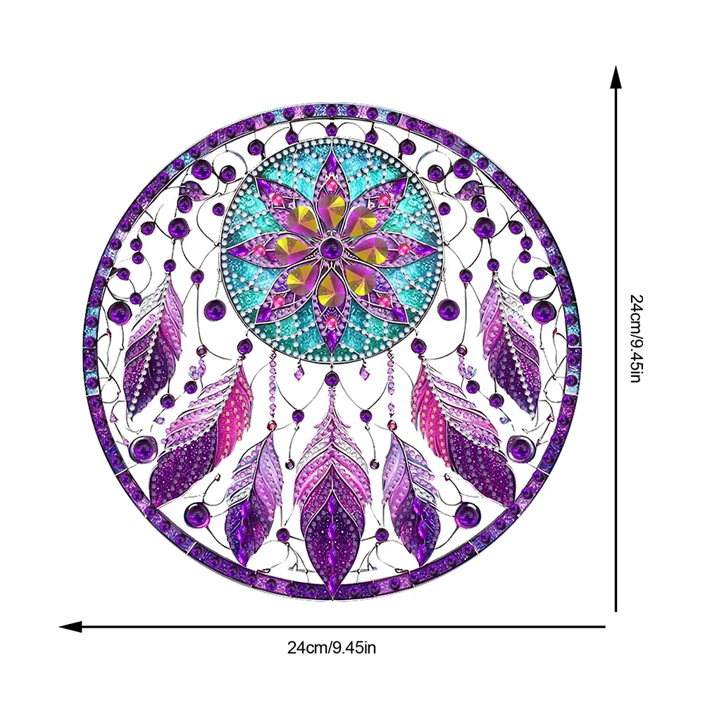 attrape rêves boho plumes fleurs violet bleu rose or pendaison décoration intérieure artisanal
