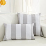 housse coussin extérieure imperméable polyester moderne motif rayé noir blanc 30x50cm 45x45cm