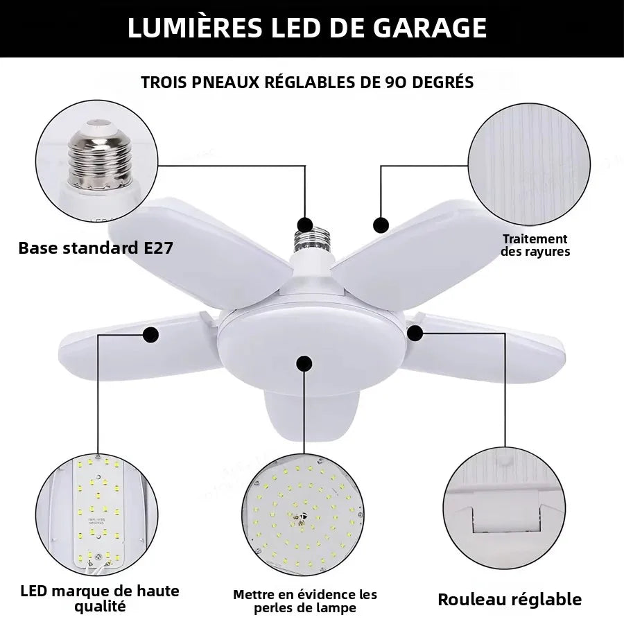 lampe led pliable réglable moderne minimaliste blanc blanc chaud motifs fleurs fixations base e27