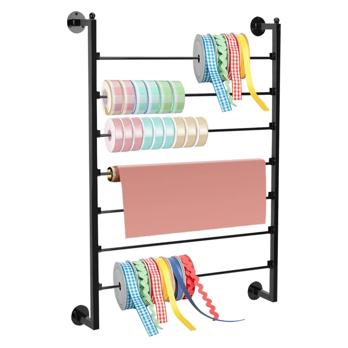 rangement rubans papier mural industriel multiusage noir or rose bleu violet beige blanc rouge