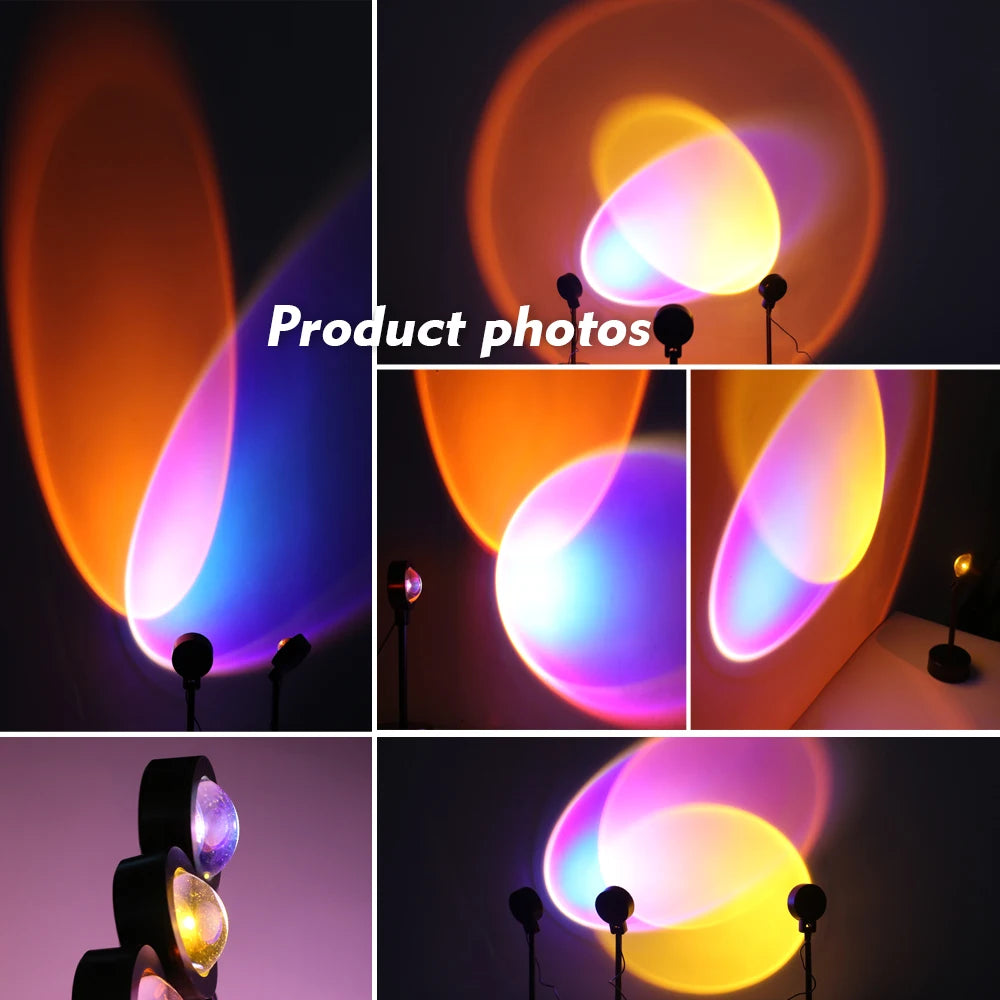 projecteur lumière led noir multicolore moderne minimaliste translucent support tige base circulaire diffuseur