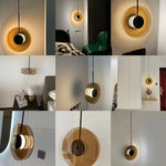 lampes suspendues modernes minimalistes suspension câble noir disque translucide chambre salon étude