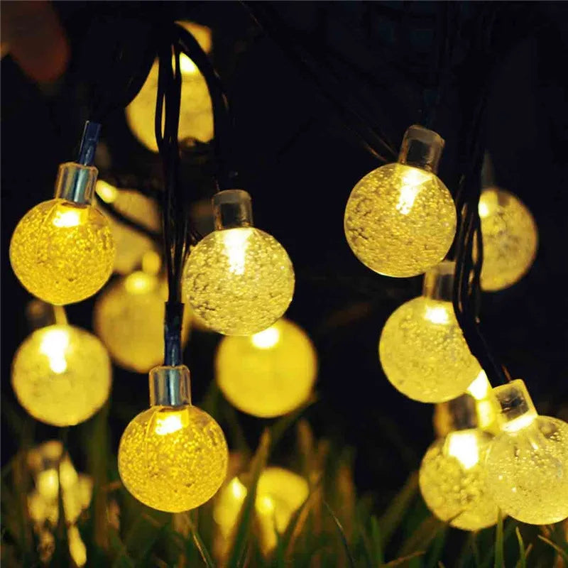 guirlande lumineuse noël blanc chaud boules abeilles fleurs moderne étanche led solaire