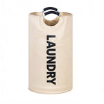 panier linge imperméable oxford beige noir imprimé laundry poignées métalliques empilable moderne pratique