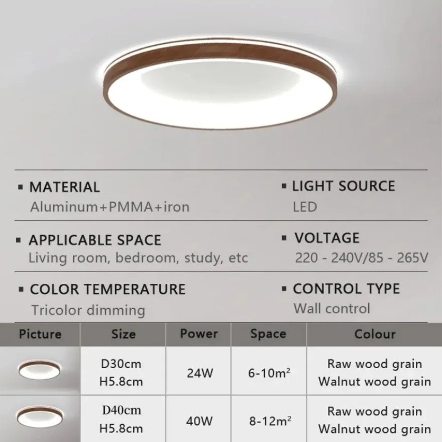 Lampe LED moderne grain bois blanc brun foncé éclairage quotidien 2000 82000 lumens 15