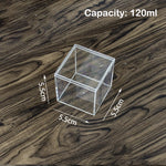 boîtes rangement bijoux transparentes modernes minimalistes inscriptions différentes tailles capacités variées portables