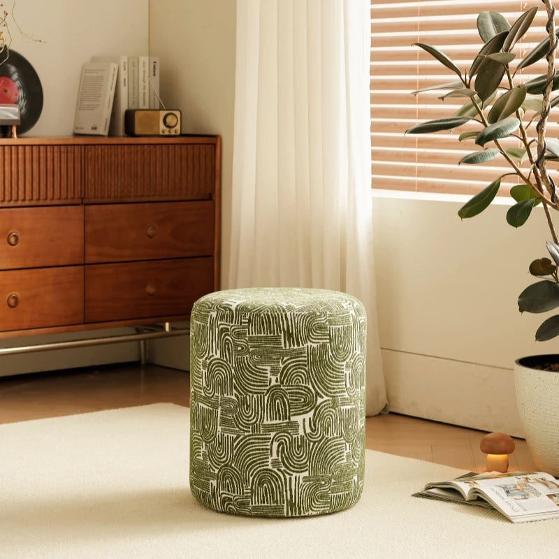 tabouret rotatif rembourré polyvalent bois massif vintage moderne coussin imprimé floral