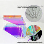 support objets transparent moderne niveaux adhésif salle bain rangement cosmétiques parfum serviettes boîte dorée