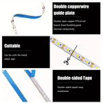 ruban led blanc moderne points lumineux espacés clips adhésif double circuit cuivre éclairage décoration