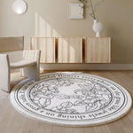 tapis rond floral moderne polygone coloré salon décoration maison variété motifs moelleux polyester