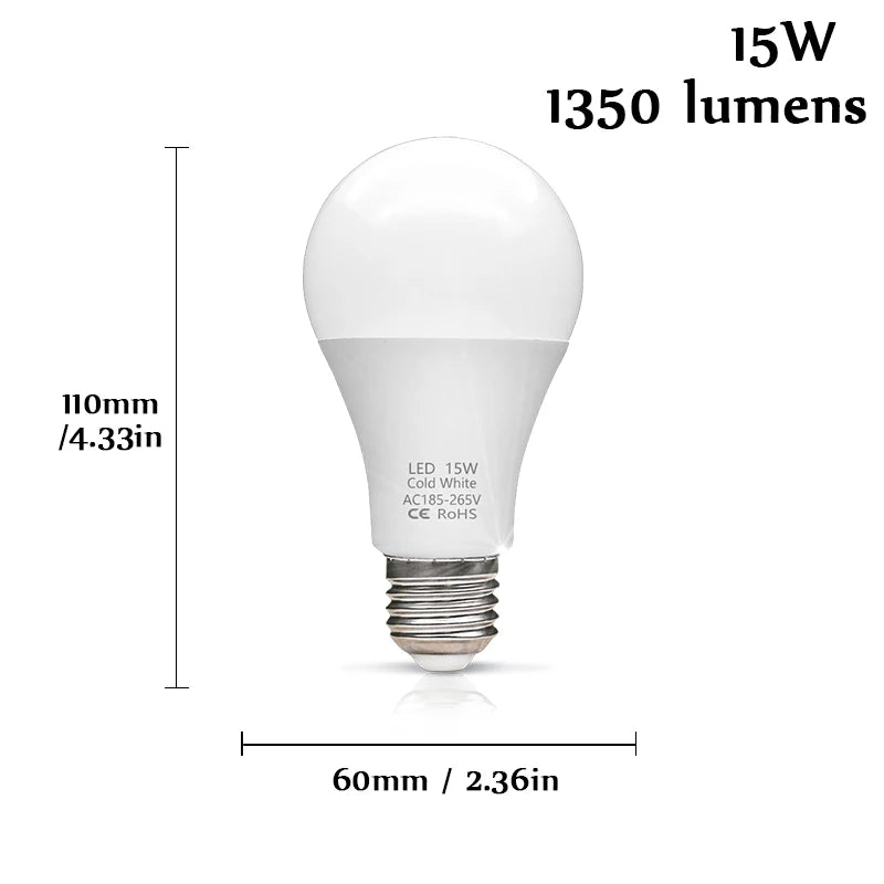 ampoule led 6w 9w 12w 15w 18w e27 blanc moderne haute luminosité 2000 lumens