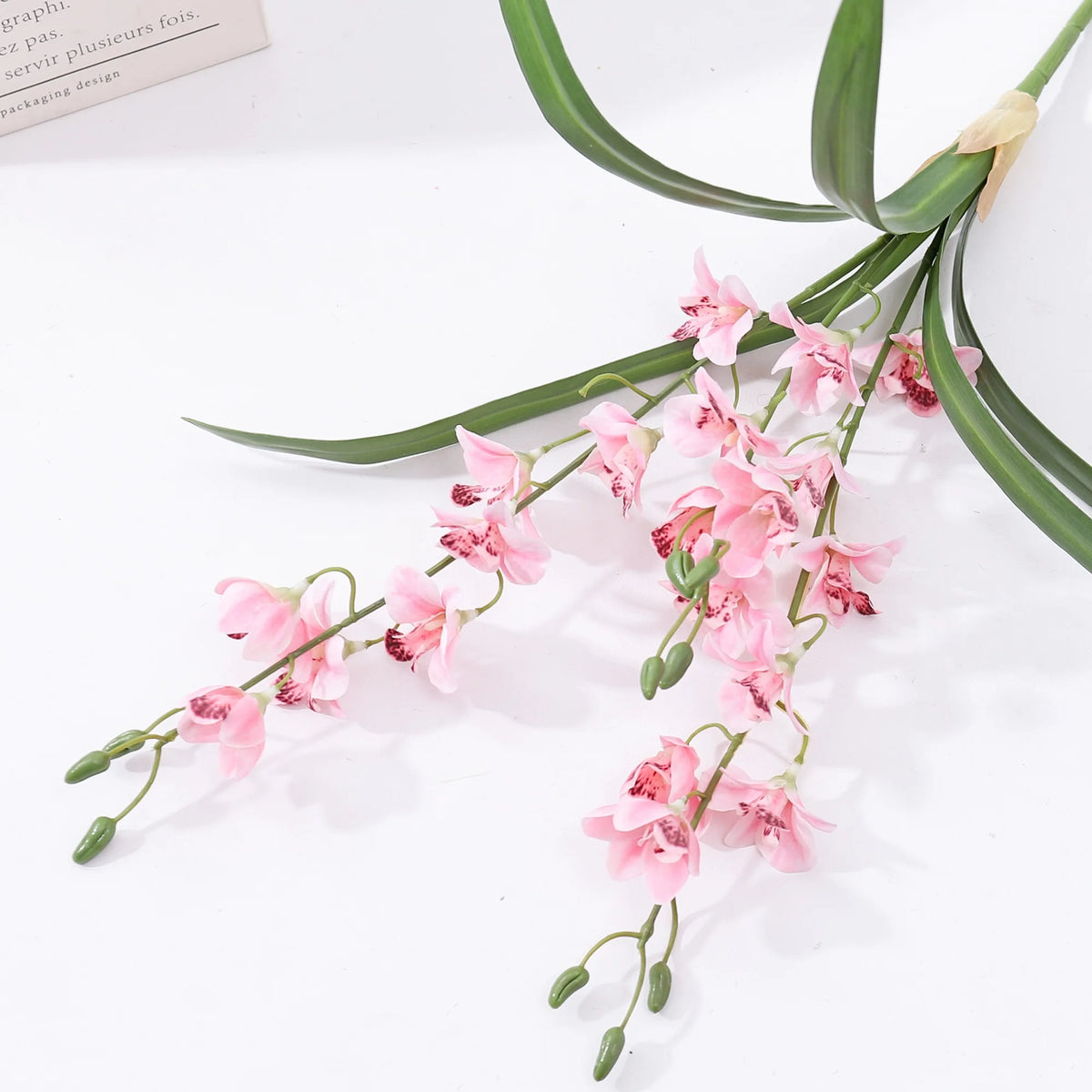 bouquet orchidées artificielles soie rose orange modernes intérieur décoration anniversaire mariage nouveau ano