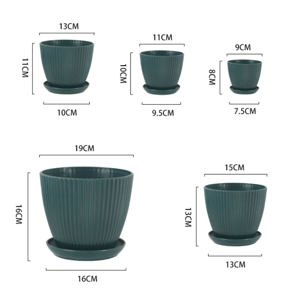pots fleurs résine moderne vert clair vert foncé blanc rayures verticales plateau intérieur extérieur