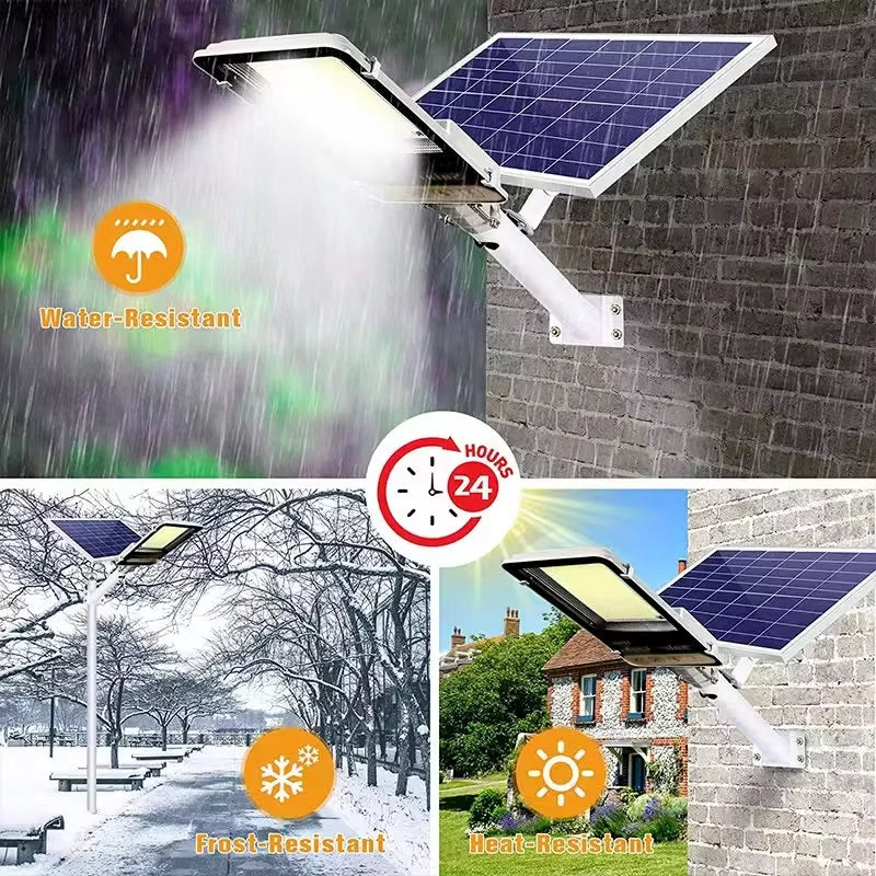 lampe solaire led moderne blanche rechargeable panneau solaire batterie télécommande garage jardin