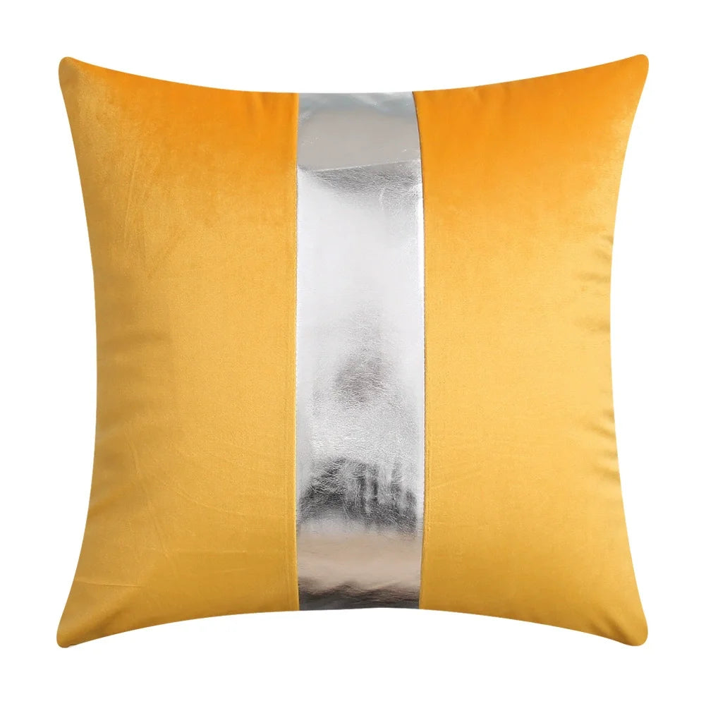 ensemble housses coussin noir rayures dorées velours luxe moderne taies oreiller décoratives