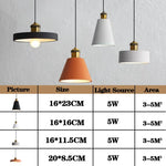 lampe suspendue moderne conique mat noir blanc orange salon chambre étude