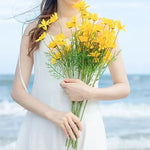 bouquet fleurs artificielles jaune blanc decoration intérieur mariage anniversaire minimaliste