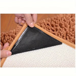 tapis antidérapants adhésifs réutilisables lavables moderne beige noir 4pcs texture antidérapante PVC