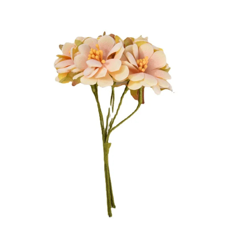 bouquet fleurs artificielles violet rose anniversaire mariage décoration intérieure scrapbooking boîte cadeau minimaliste