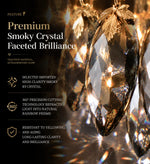 lustre cristal doré facettes brillantes élégant salon chambre moderne suspension transparent