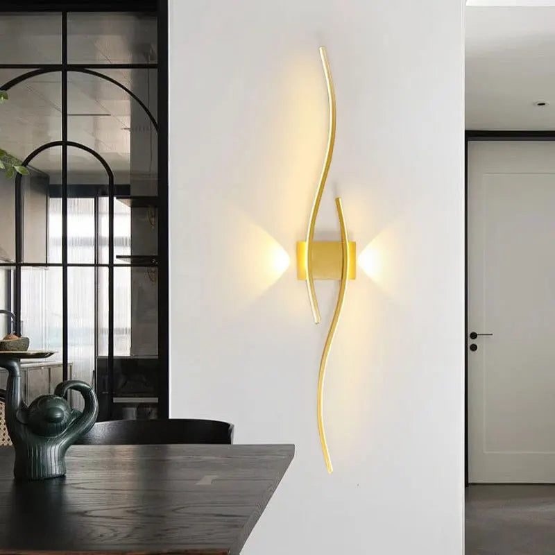 lumière murale led moderne blanc noir cuivre minimaliste chambre salon entrée