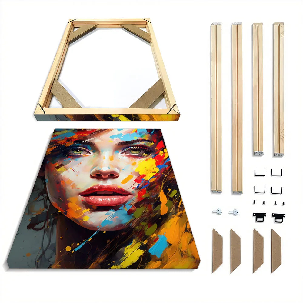 Cadre photo moderne minimaliste clips bois naturel abstrait 40x60cm 45x65cm