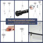 tendeur rideau argenté moderne 4pcs clé vis fixation 2mètres opacité lisse brillant