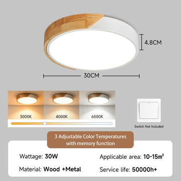 lampe led moderne minimaliste noir bois naturel éclairage intérieur salon chambre cuisine