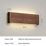 lampe murale moderne bois minimaliste marron foncé éclairage quotidien chambre salon entrée étude cuisine