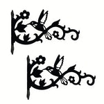 support mural noir colibri floral suspendre pots fleurs vis fixationextérieur