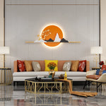 lumière murale moderne abstrait blanc noir or orange