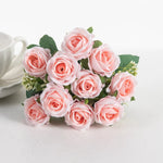 décoration extérieure moderne bouquet roses artificielles soie blanc rouge anniversaire mariage