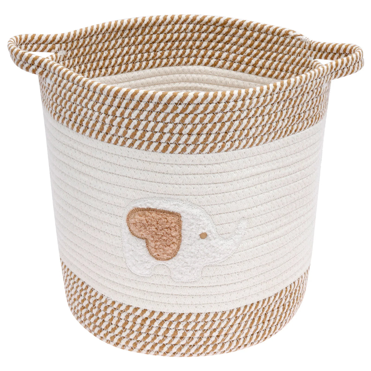 panier rangement tissé main ours poignées beige clair enfantin respectueux environnement utilisation multiple articles