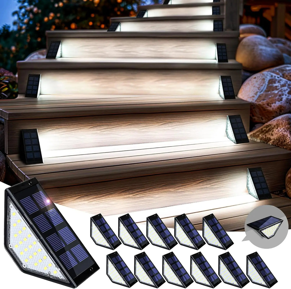lampes solaires extérieures led noires blanches modernes adhésives autonomes imperméables ip65