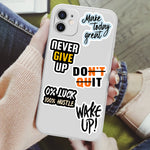 sticker autocollant texte motivant moderne multicolore étanche scrapbook journal portable téléphone bouteille vinyle pvc