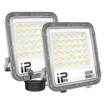 projecteur led moderne blanc ip66 230mm 275mm câble prise acextérieur